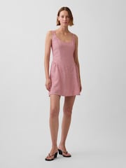 Gap Red Linen-Blend Drop-Waist Mini Dress - Image 1 of 4