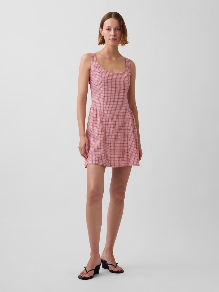 Gap Red Linen-Blend Drop-Waist Mini Dress - Image 1 of 4 Gap Red Linen-Blend Drop-Waist Mini Dress - Image 1 of 4
