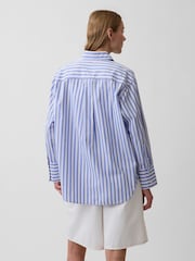 Gap Blue White Stripe Poplin Big Shirt - Image 2 of 4