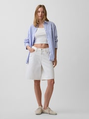 Gap Blue White Stripe Poplin Big Shirt - Image 3 of 4