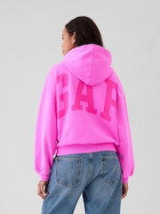Gap Pink VintageSoft Crop Logo Hoodie - Image 2 of 2