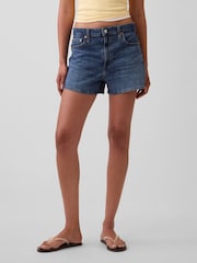 Gap Medium Wash 3.5 inch High Waisted Relaxed Straight Denim Shorts - Image 1 of 4