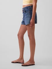 Gap Medium Wash 3.5 inch High Waisted Relaxed Straight Denim Shorts - Image 3 of 4