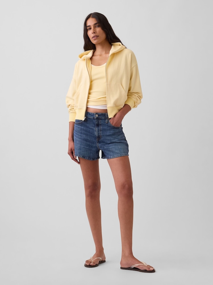 Gap Medium Wash 3.5 inch High Waisted Relaxed Straight Denim Shorts - Image 4 of 4