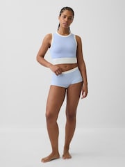 Gap Blue Stripe Seamless Rib Crop Tank Vest - Image 3 of 4