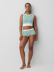 Gap Green Stripe Seamless Rib Crop Tank Vest - Image 3 of 4