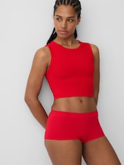 Gap Red Seamless Rib Crop Tank Vest - Image 1 of 4