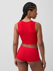 Gap Red Seamless Rib Crop Tank Vest - Image 2 of 4