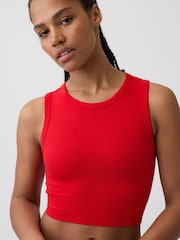 Gap Red Seamless Rib Crop Tank Vest - Image 4 of 4