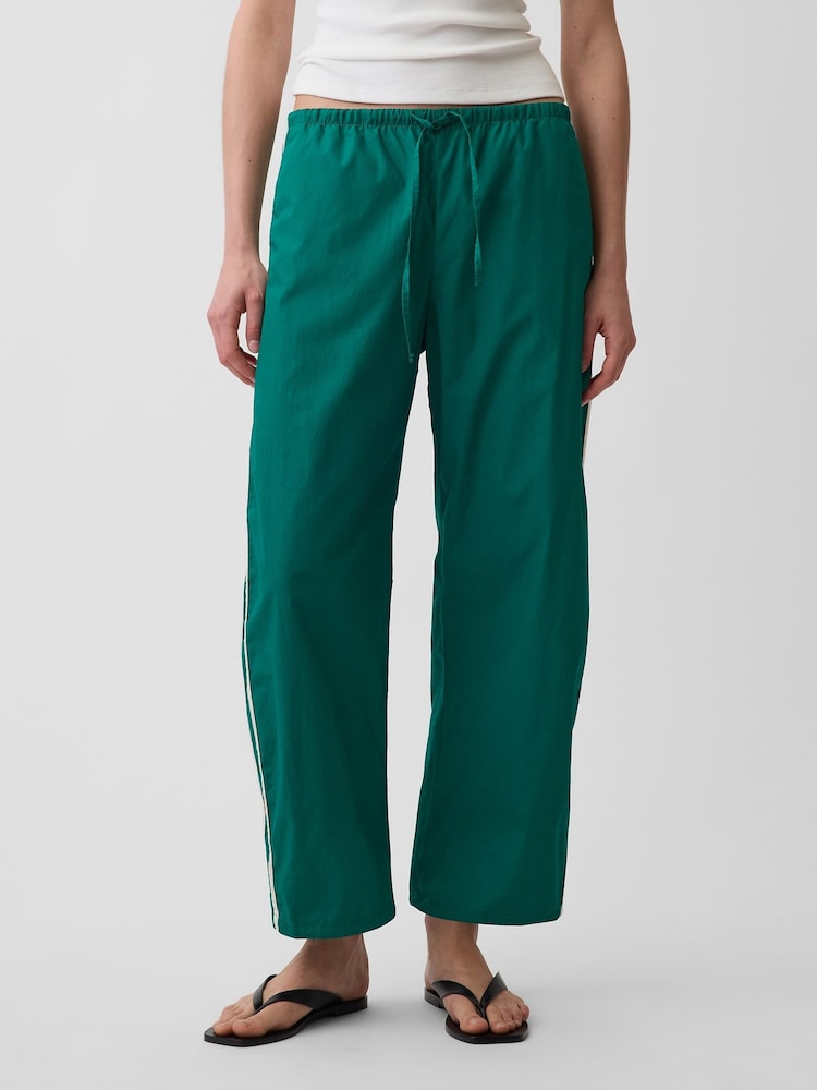 Gap Green Cotton Poplin Relaxed Easy Stripe Trousers - Image 1 of 4 Gap Green Cotton Poplin Relaxed Easy Stripe Trousers - Image 1 of 4