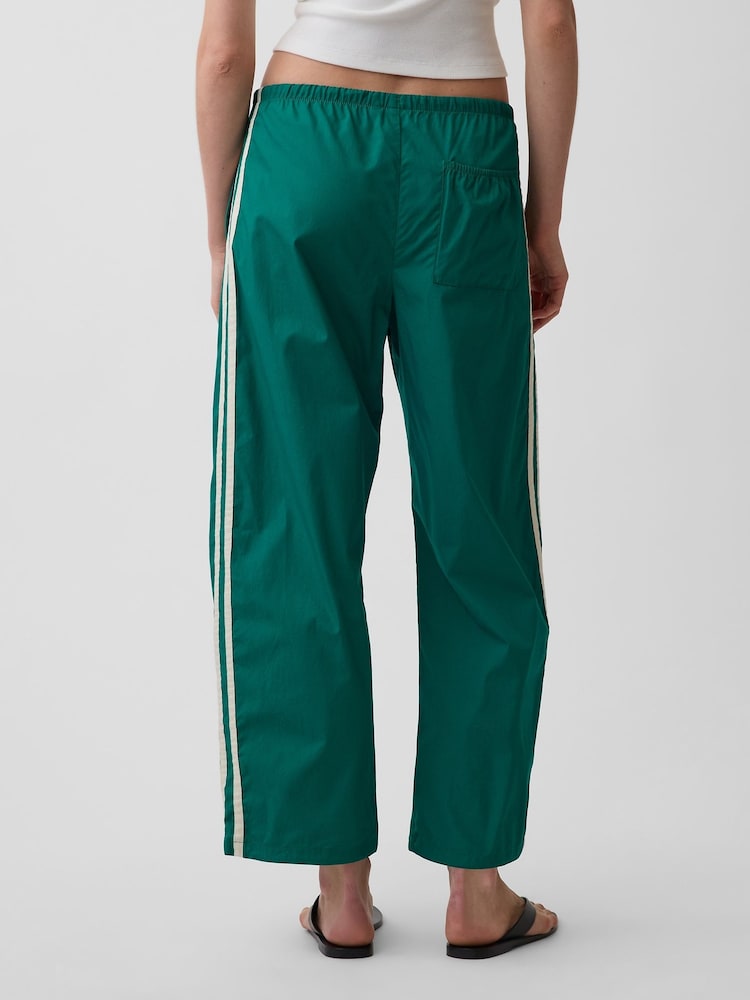 Gap Green Cotton Poplin Relaxed Easy Stripe Trousers - Image 2 of 4 Gap Green Cotton Poplin Relaxed Easy Stripe Trousers - Image 2 of 4