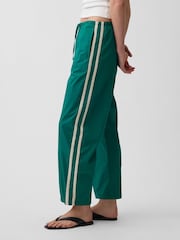 Gap Green Cotton Poplin Relaxed Easy Stripe Trousers - Image 3 of 4