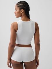 Gap White Seamless Rib Crop Tank Vest - Image 2 of 4