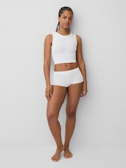 Gap White Seamless Rib Crop Tank Vest - Image 3 of 4