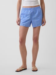 Gap Blue Check 4" Seersucker Check Boxer Shorts - Image 1 of 4