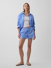 Gap Blue Check 4" Seersucker Check Boxer Shorts - Image 4 of 4