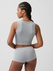 Gap Grey Seamless Rib Crop Tank Vest - Image 2 of 4