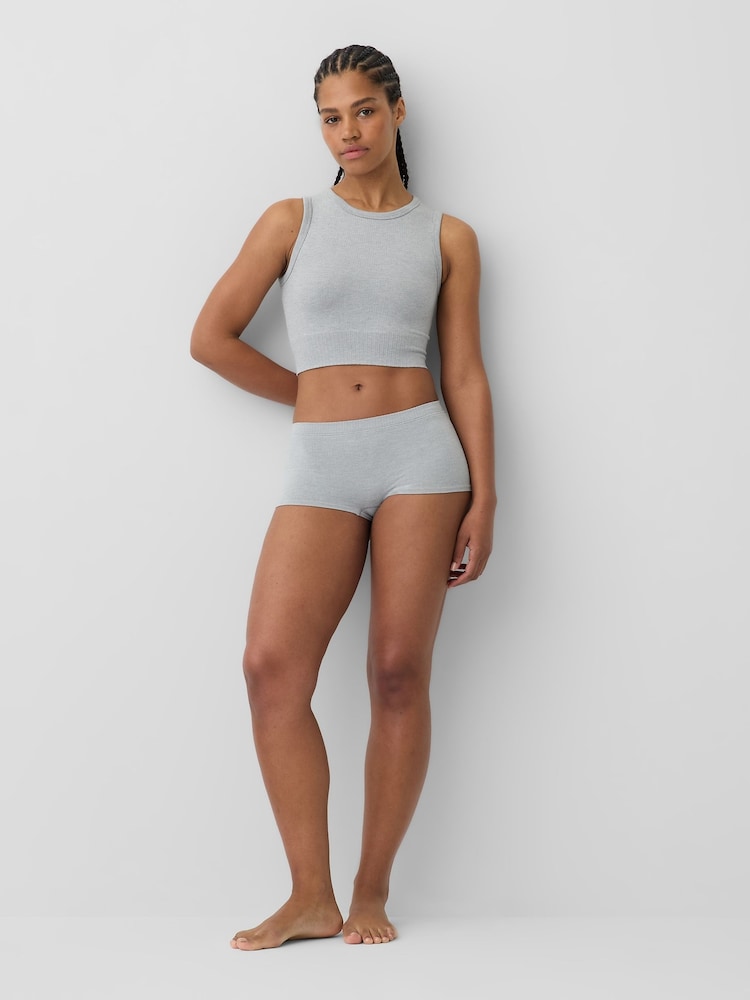 Gap Grey Seamless Rib Crop Tank Vest - Image 4 of 4 Gap Grey Seamless Rib Crop Tank Vest - Image 4 of 4