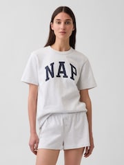 Gap Grey NAP Logo Oversized T-Shirt - Image 1 of 4