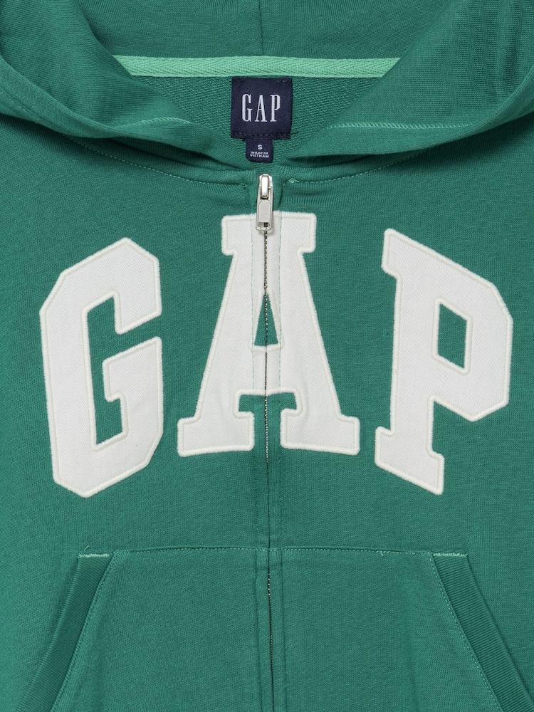 Gap Green French Terry Oversized Logo Zip Hoodie - Image 3 of 3