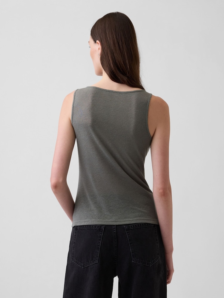 Gap Grey Linen-Blend Vest - Image 2 of 4 Gap Grey Linen-Blend Vest - Image 2 of 4