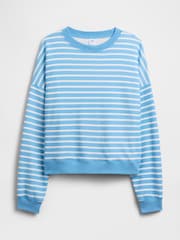 Gap Blue/White Stripe Oversized Wedge French Terry Sweatshirt - Image 4 of 4