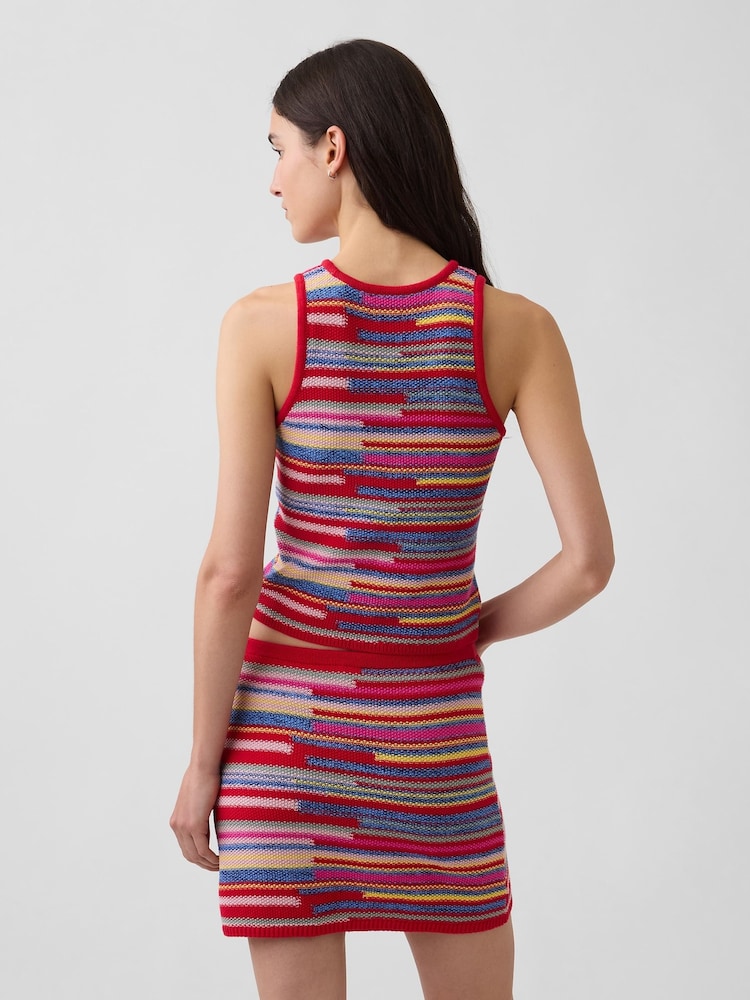 Gap Multi Stripe Crop Knitted Vest - Image 2 of 4 Gap Multi Stripe Crop Knitted Vest - Image 2 of 4