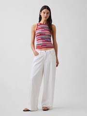 Gap Multi Stripe Crop Knitted Vest - Image 3 of 4