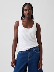 Gap White Linen-Blend Vest Top - Image 1 of 5