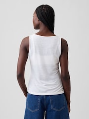 Gap White Linen-Blend Vest Top - Image 2 of 5