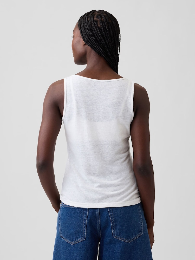 Gap White Linen-Blend Vest Top - Image 2 of 5