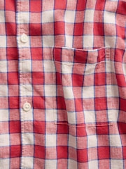 Gap Red Check Linen-Cotton Relaxed Straight-Hem Short Sleeve Shirt - Image 4 of 4