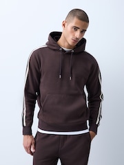 Chocolate Brown Side Stripe Overhead Hoodie - Image 1 of 5