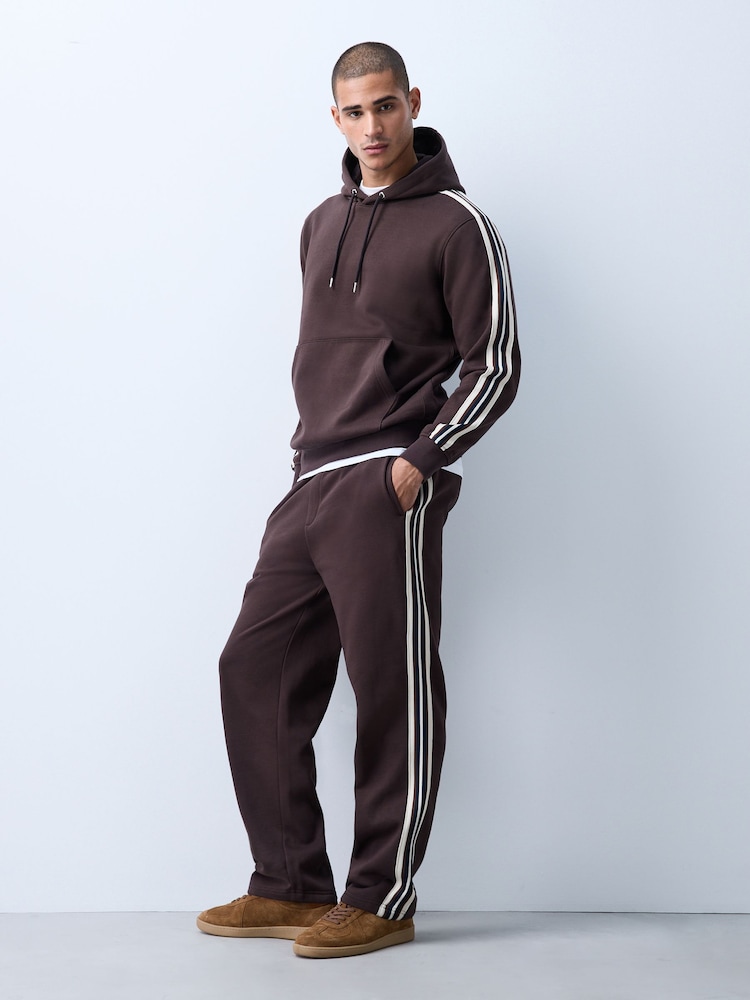 Chocolate Brown Side Stripe Overhead Hoodie - Image 2 of 5