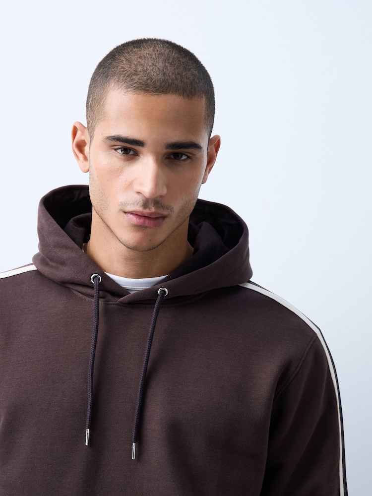 Chocolate Brown Side Stripe Overhead Hoodie - Image 5 of 5