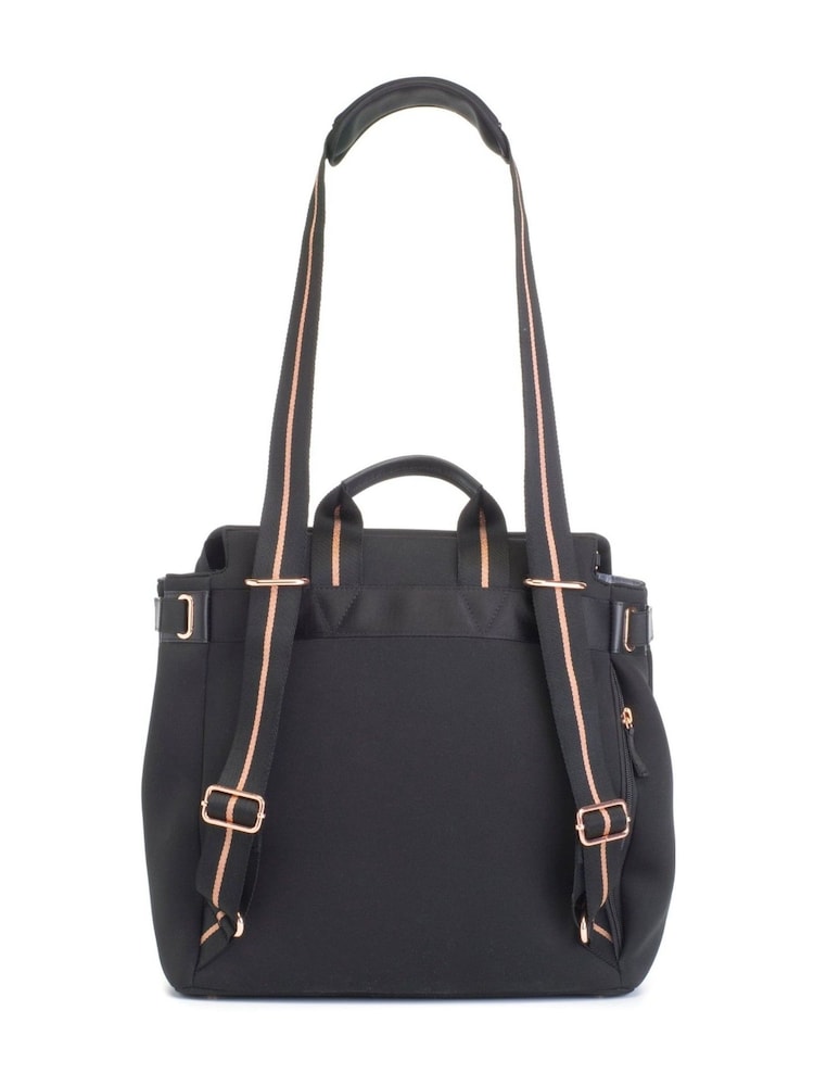 VERSATILE Storksak Black Diaper Bag Backpack Tote with Rose Gold Hardware Storksak London Black Diaper Bag Backpack Shoulder Bag Tote  main image 3