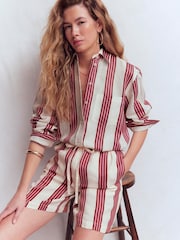 Boden Pink Sadie Relaxed Linen Shirt - Image 1 of 7