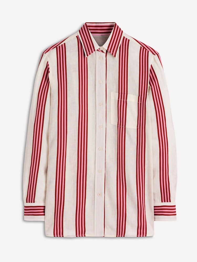 Boden Pink Sadie Relaxed Linen Shirt - Image 7 of 7