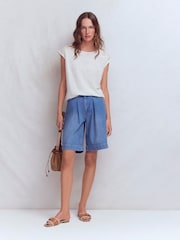 Boden Tara Cutwork Linen T-Shirt - תמונה 5 מתוך 7