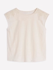 Boden Tara Cutwork Linen T-Shirt - תמונה 7 מתוך 7