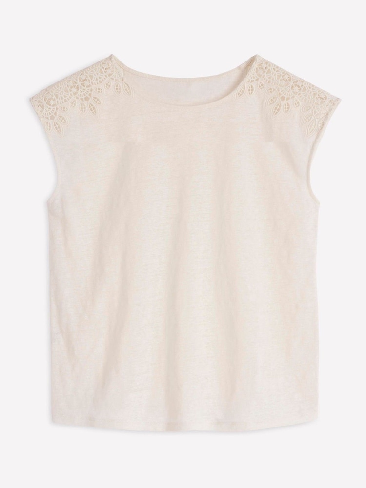 Boden Tara Cutwork Linen T-Shirt - תמונה 7 מתוך 7