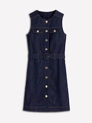 Boden Blue Short Gold Button Denim Dress - Image 2 of 2