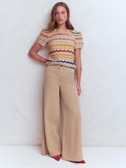 Boden Blue Monica Pointelle T-Shirt - Image 4 of 7