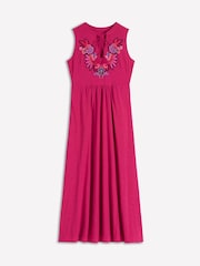 Boden Red Notch Neck Jersey Maxi Dress - Image 5 of 5