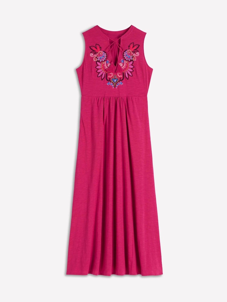 Boden Red Notch Neck Jersey Maxi Dress - Image 5 of 5 Boden Red Notch Neck Jersey Maxi Dress - Image 5 of 5