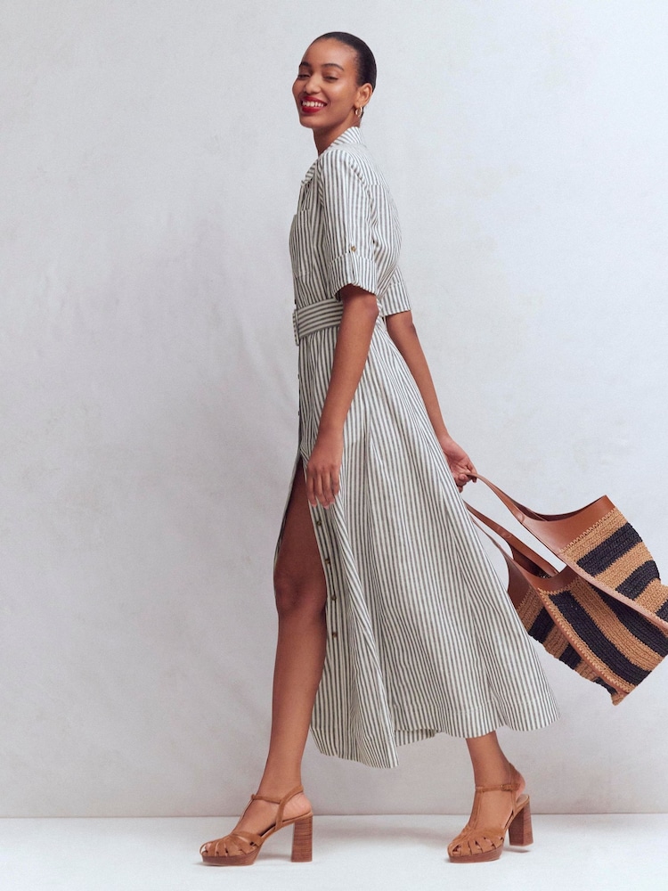 boden striped shirt dress Toffee Stripe Boden Dress