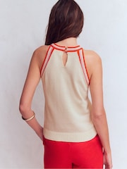 Boden Cream Saffron Crochet Racer Tank - Image 3 of 6