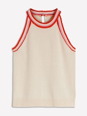 Boden Cream Saffron Crochet Racer Tank - Image 5 of 6
