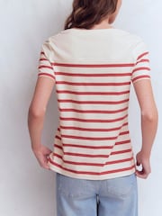 Boden Red Olivia Short Sleeve Breton T-Shirt - Image 3 of 6