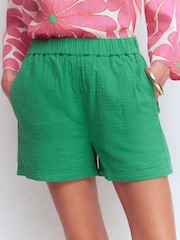 Boden Green Pull-on Double Cloth Shorts - Image 4 of 5